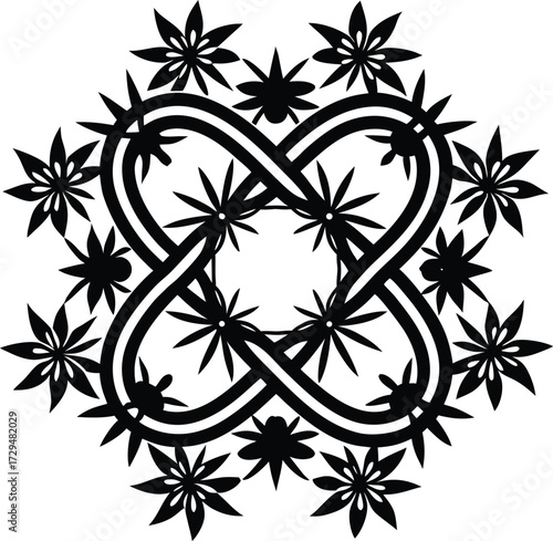 Abstract geometric pattern featuring intersecting lines and shapes with subtle gradients isolated on transparent background