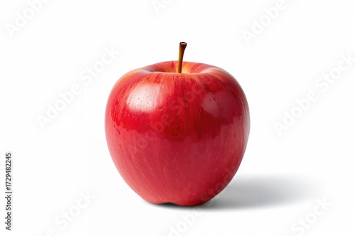 Bright crimson apple on a p...