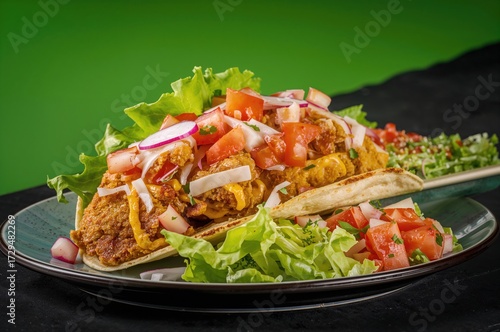 Delicious taco filled with ...