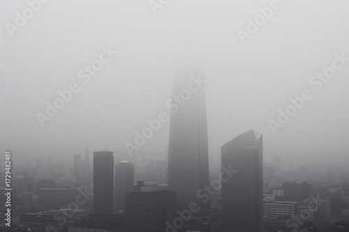 Skyscrapers emerging from m...