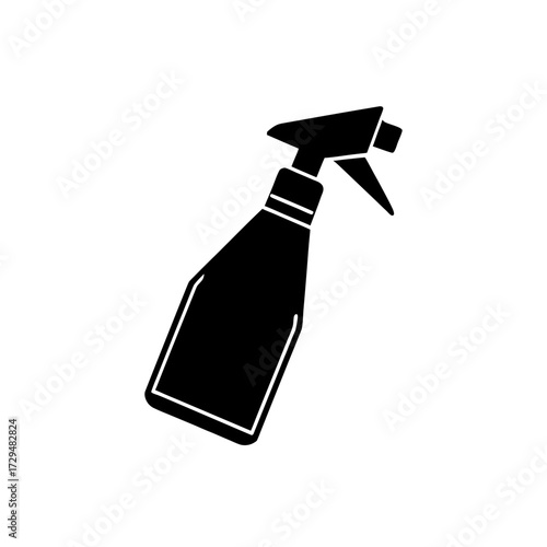 Green spray bottle trigger vector illustration scalable icon silhouette