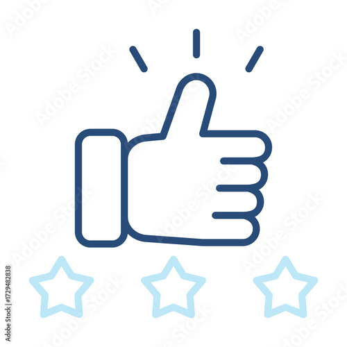 Satisfaction Icon Color Outline Style. Vector Illustration Design