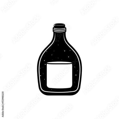Green dishwashing liquid bottle vector illustration label space silhouette