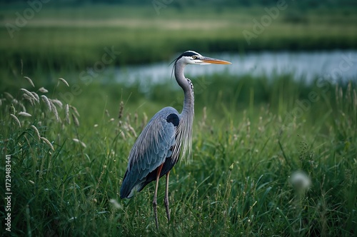 Large blue wading bird (Ard...