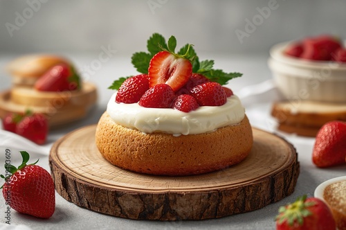 Cream-filled choux pastry t...