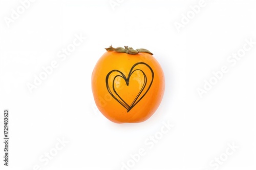 Fresh persimmon fruit arran...