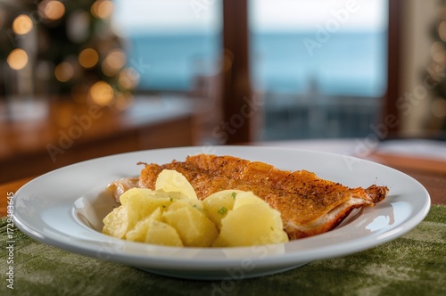 Crispy fried fish and golde...