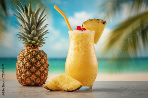 Refreshing tropical cocktai...