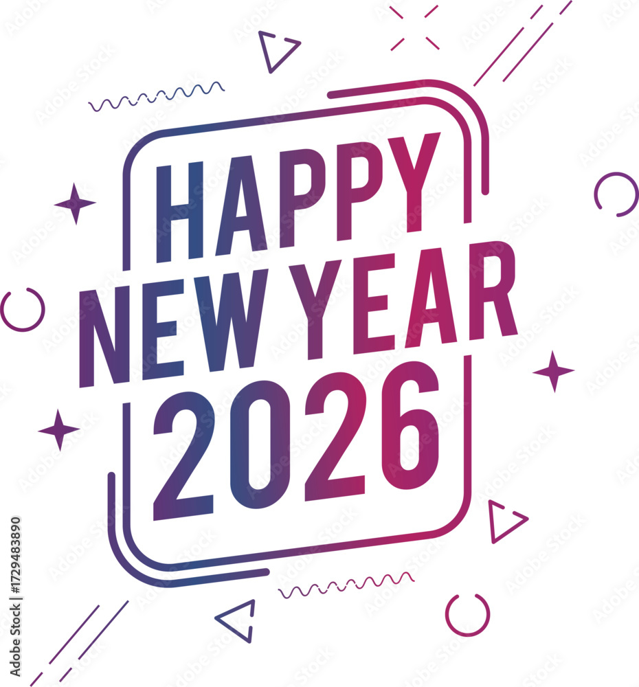 Fototapeta premium 2026 happy new year in gradient look