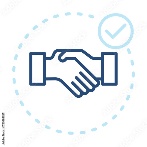 Commitment Icon Color Outline Style. Vector Illustration Design