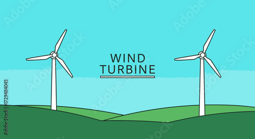 Wind Turbine Power Generation Renewable Energy Source Clean Electricity Production Green Technology Sustainable Future