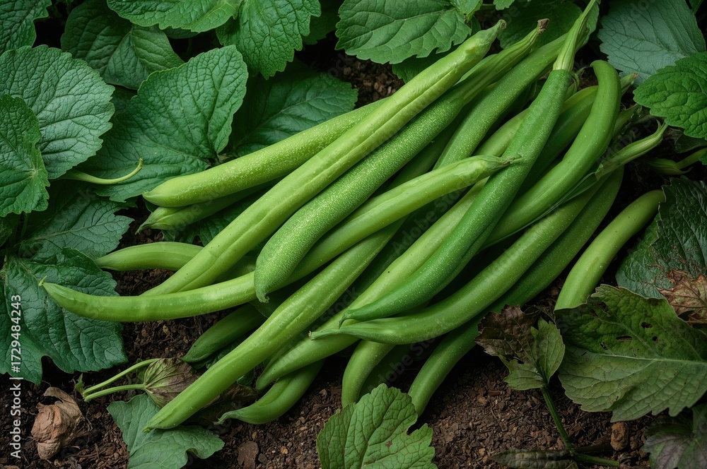 Fototapeta premium Nutritious and crisp long bean veggies for consumption