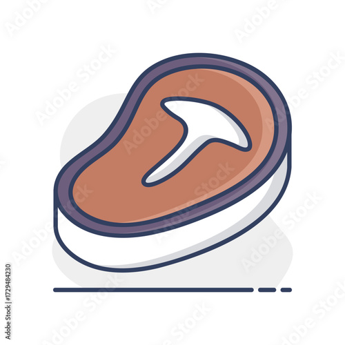 T-Bone Steak Meat Cut Flat Icon