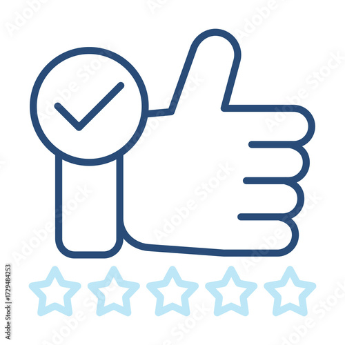 Rating Icon Color Outline Style. Vector Illustration Design