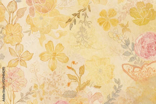 Yellow floral design highli...