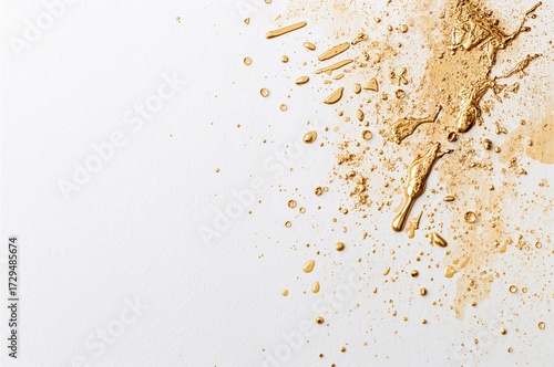 Shimmering golden paint spl...