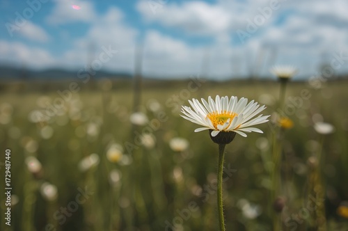 Fresh green wildflower with...