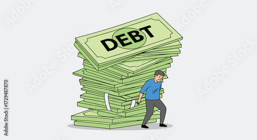 Overwhelmed by Debt Burden of Money and Financial Crisis