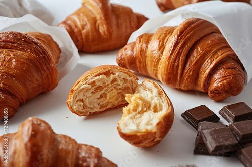 Warm freshly baked croissan...