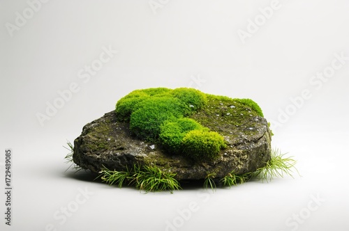 Isolated stone covered with...