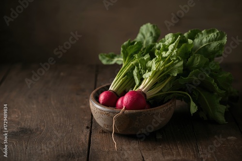 Bowl of vibrant red radishe...