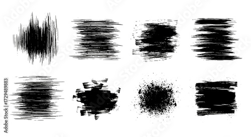 Collection of Abstract Grunge Brush Stroke Textures for Creative Design Applications