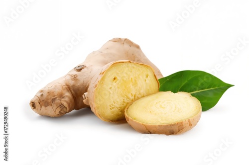 Isolated fresh ginger rhizo...