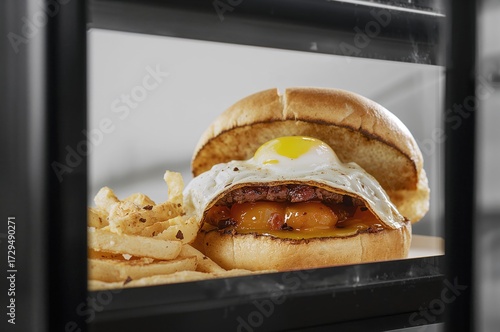 Cheeseburger Topped with a ...