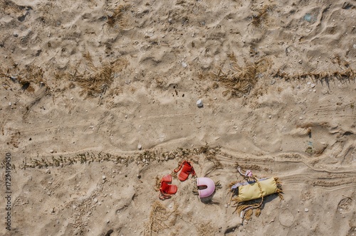 Aerial view of a sandy shor...