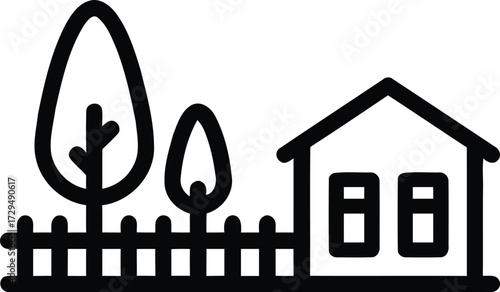 Construction and Real Estate Line Icon Set. An assortment of outline icons pertaining to real estate, purchasing, renting, homes, and homes. Linear Business Symbols in an Editable Stroke Vector Illust