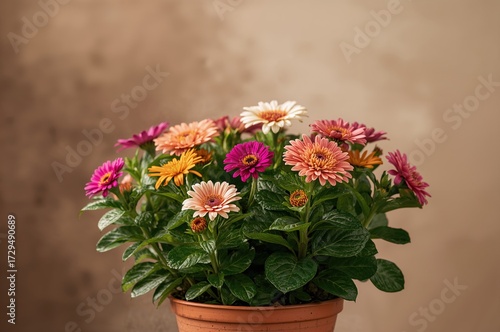Vibrant potted blooms set b...
