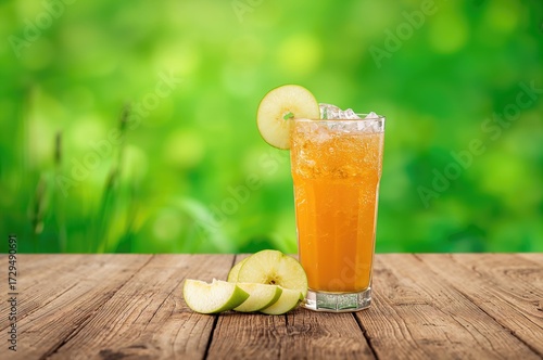 Fresh apple juice served in...