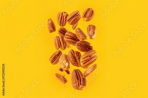 Delicious pecan nuts suspen...