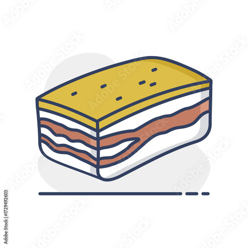 Slice of Pork Lard Minimal Flat Icon