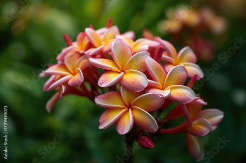 Summer blossoms of Frangipani flowers