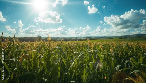 Lush corn plantation under ...