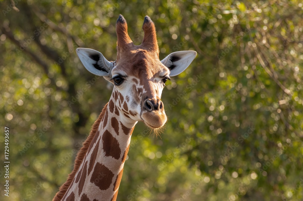 Obraz premium Giraffe Demonstrates Communication Within The Wild