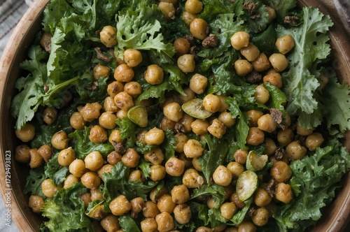 Crisp Kale Salad Topped wit...