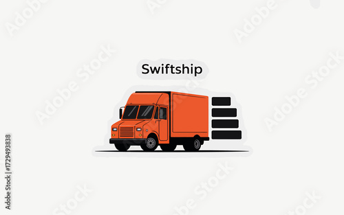 Swiftship delivery truck logo isolated on white background
