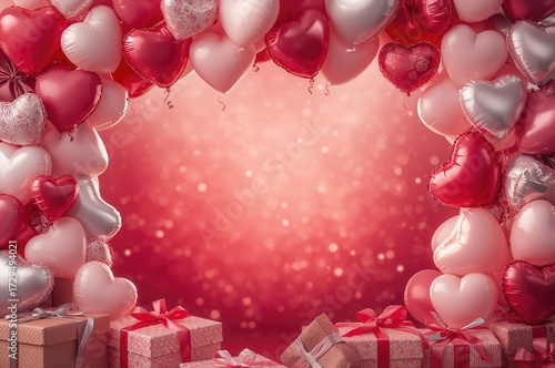 Frame composed of heart-sha...