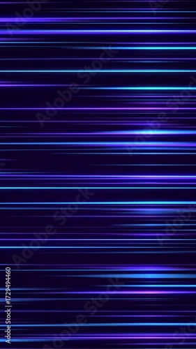 blue speed lines background for comic books on manga visual speed frame action explosion, abstract digital art featuring horizontal lines of vibrant blue and purple light.