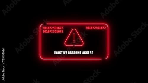  inactive account access Alert. Warning security breach computer hacking warning message hacked Warning symbol on the screen privacy protection data hacking malware virus Danger sign. 