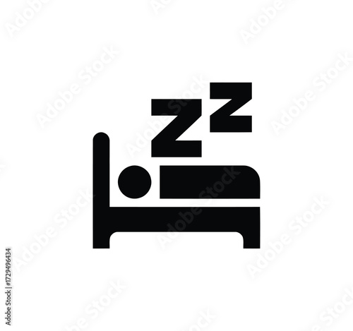Sleeping Icon Set. Simple Line Icons with Comfort, Comfortable Sleep, Pillow, Bed, and Bedtime. A Selection of Vector Illustrations for Sleep and Rest.