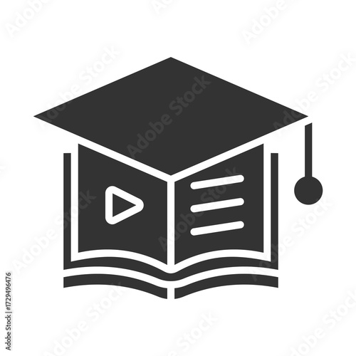 Elearning Icon Glyph Style. Vector Illustration Design
