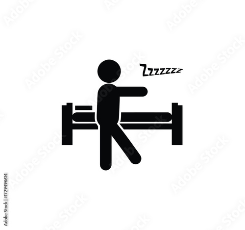 Sleeping Icon Set. Simple Line Icons with Comfort, Comfortable Sleep, Pillow, Bed, and Bedtime. A Selection of Vector Illustrations for Sleep and Rest.