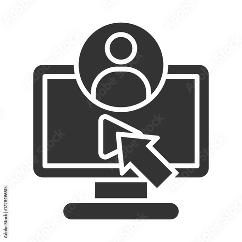 Video Tutorial Icon Glyph Style. Vector Illustration Design