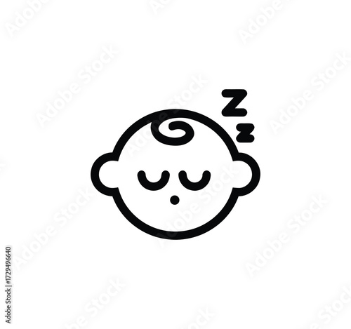 Sleeping Icon Set. Simple Line Icons with Comfort, Comfortable Sleep, Pillow, Bed, and Bedtime. A Selection of Vector Illustrations for Sleep and Rest.