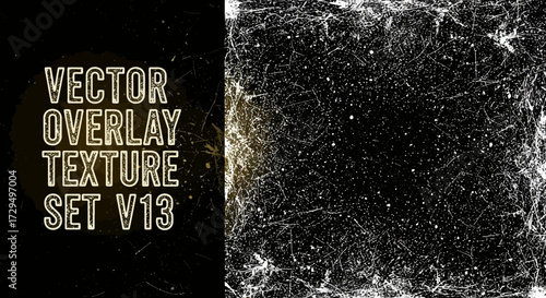 Vector Overlay Texture Set Version Thirteen Grunge Distressed Effects for Graphic Design Projects
