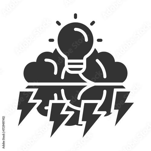 Brainstorm Icon Glyph Style. Vector Illustration Design