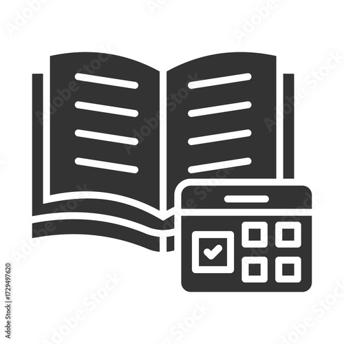 Semester Icon Glyph Style. Vector Illustration Design
